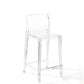Contemporary Plastic Low Back Indoor Bar Stool with Footrest