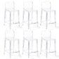 Contemporary Plastic Low Back Indoor Bar Stool with Footrest