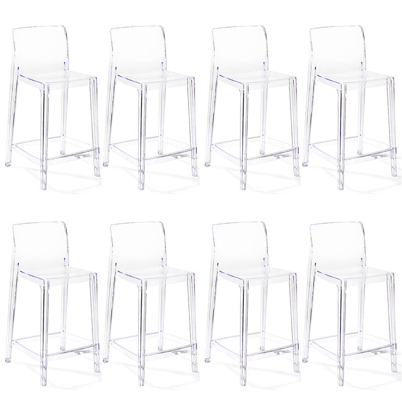 Tabouret de bar intérieur à dos bas en plastique contemporain avec repose-pieds