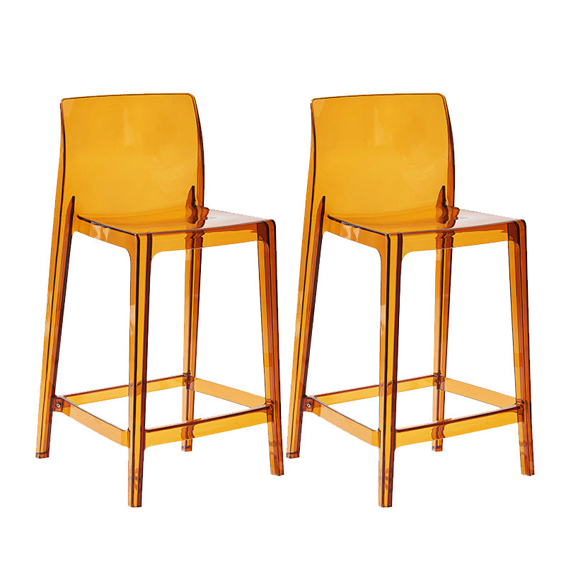 Tabouret de bar intérieur à dos bas en plastique contemporain avec repose-pieds