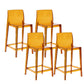 Contemporary Plastic Low Back Indoor Bar Stool with Footrest