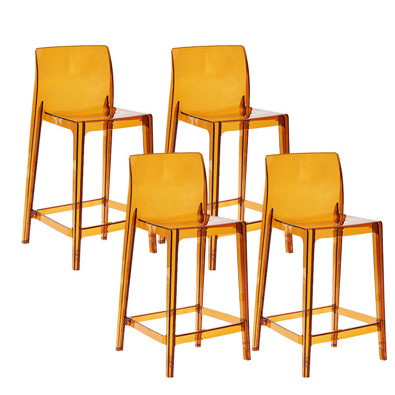 Tabouret de bar intérieur à dos bas en plastique contemporain avec repose-pieds