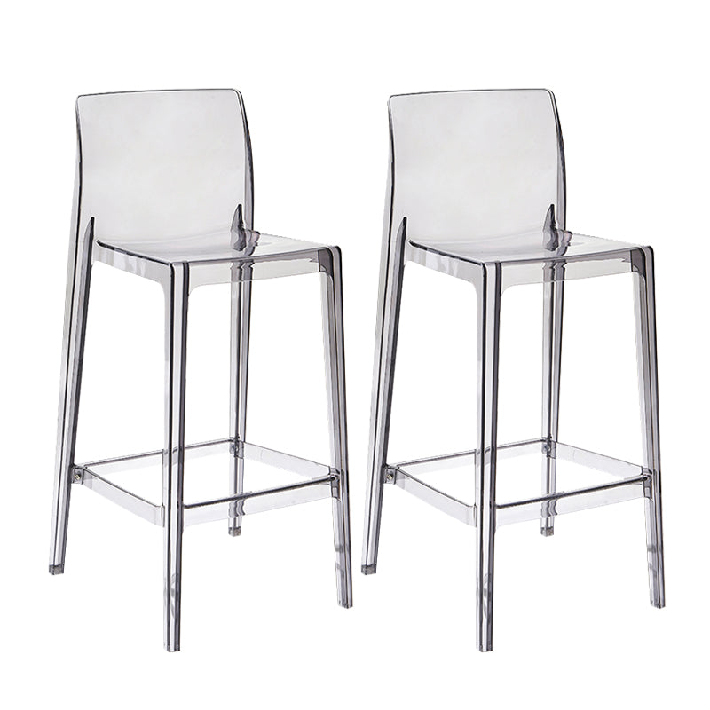 Tabouret de bar intérieur à dos bas en plastique contemporain avec repose-pieds