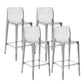 Contemporary Plastic Low Back Indoor Bar Stool with Footrest