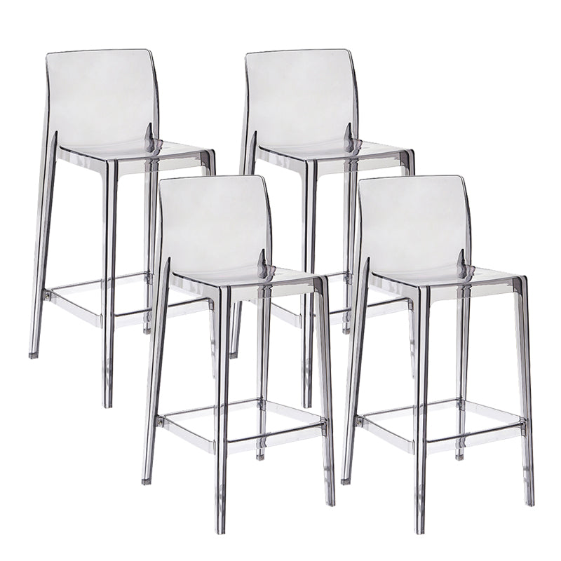 Tabouret de bar intérieur à dos bas en plastique contemporain avec repose-pieds