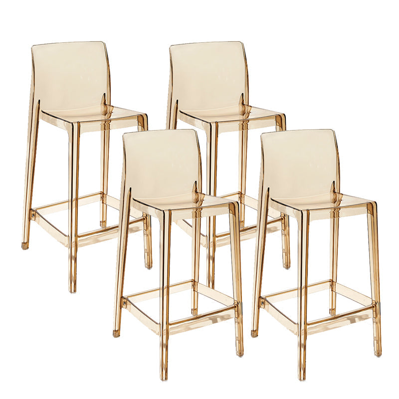 Tabouret de bar intérieur à dos bas en plastique contemporain avec repose-pieds