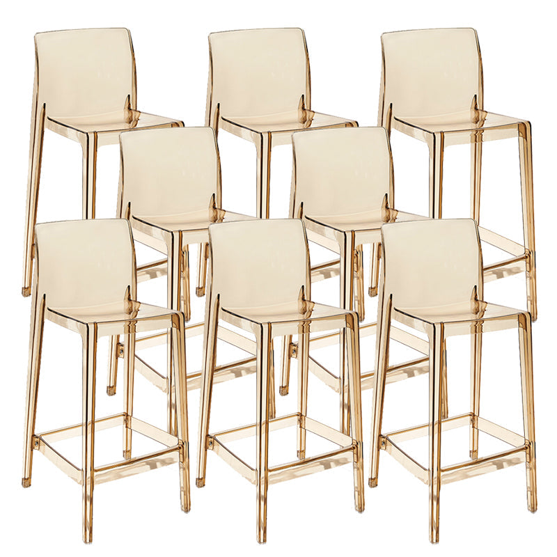 Tabouret de bar intérieur à dos bas en plastique contemporain avec repose-pieds