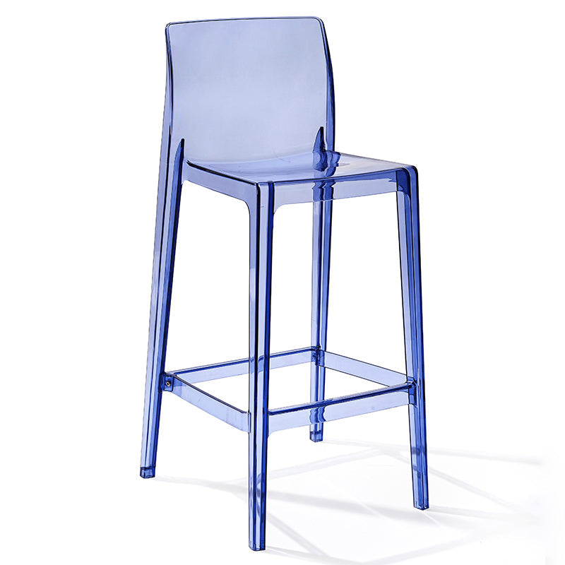 Contemporary Plastic Low Back Indoor Bar Stool with Footrest