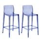 Contemporary Plastic Low Back Indoor Bar Stool with Footrest