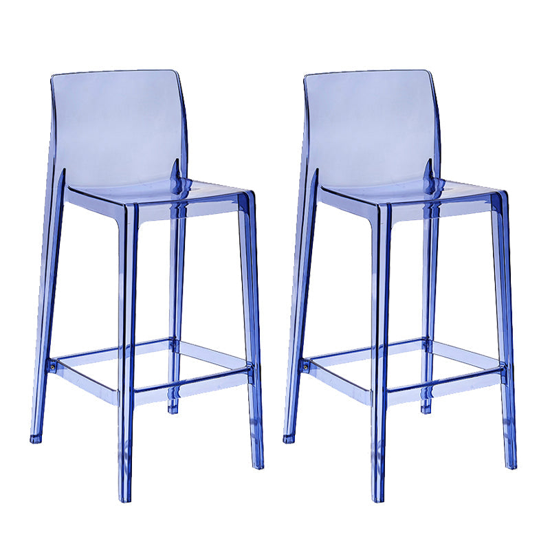 Contemporary Plastic Low Back Indoor Bar Stool with Footrest