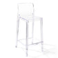 Contemporary Plastic Low Back Indoor Bar Stool with Footrest