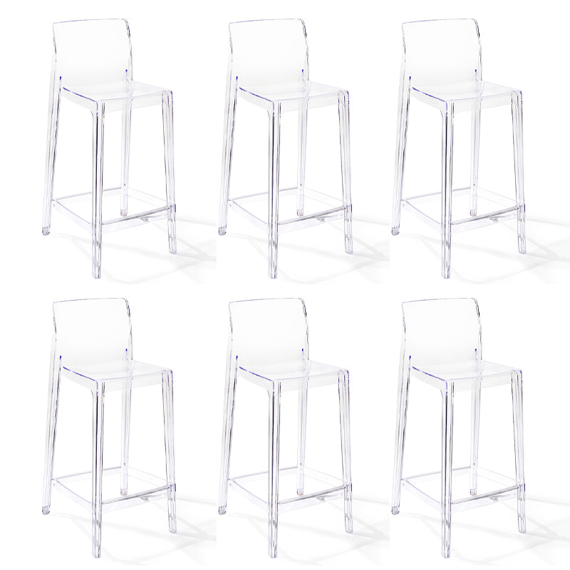 Tabouret de bar intérieur à dos bas en plastique contemporain avec repose-pieds