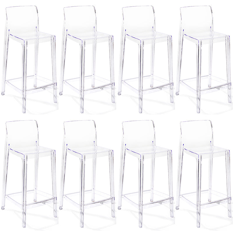 Tabouret de bar intérieur à dos bas en plastique contemporain avec repose-pieds
