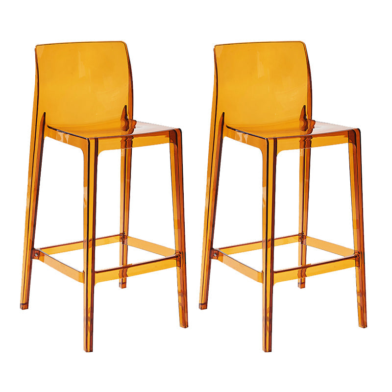 Tabouret de bar intérieur à dos bas en plastique contemporain avec repose-pieds
