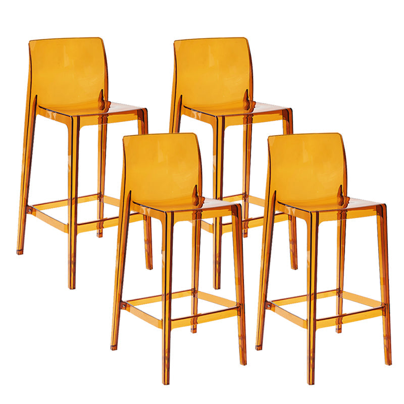 Contemporary Plastic Low Back Indoor Bar Stool with Footrest