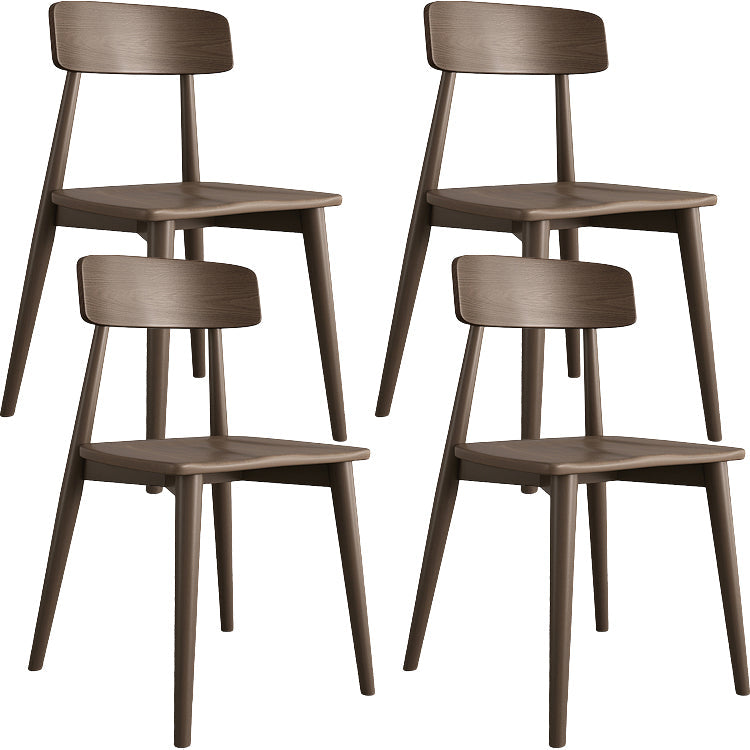 Contemporary Open Back Dining Room Armless Solid Wood Dining Chair