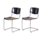 Modern Dining Room Open Back Silver Leg Armless Dining Chair Black 2 Piece Set Clearhalo 'Dining Chairs' 'Dining Tables & Seating' 'dining_chair' 'furn' 'furn_dining_chair' 'Furniture' 'Kitchen & Dining Furniture' 7885268