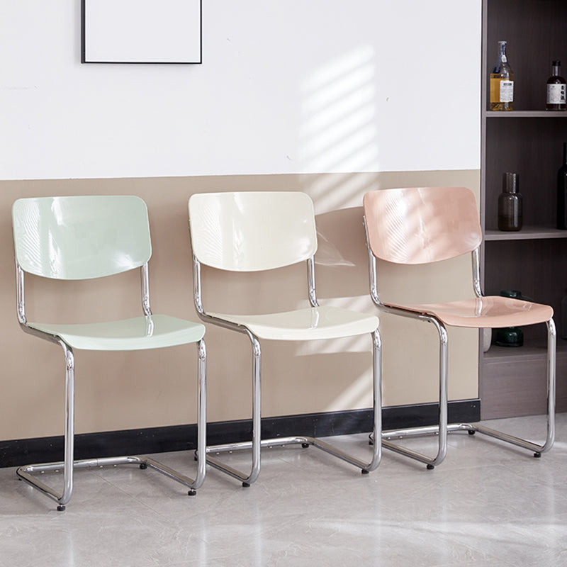 Modern Dining Room Open Back Silver Leg Armless Dining Chair Clearhalo 'Dining Chairs' 'Dining Tables & Seating' 'dining_chair' 'furn' 'furn_dining_chair' 'Furniture' 'Kitchen & Dining Furniture' 7885270