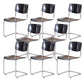 Modern Dining Room Open Back Silver Leg Armless Dining Chair Black 8 Piece Set Clearhalo 'Dining Chairs' 'Dining Tables & Seating' 'dining_chair' 'furn' 'furn_dining_chair' 'Furniture' 'Kitchen & Dining Furniture' 7885275