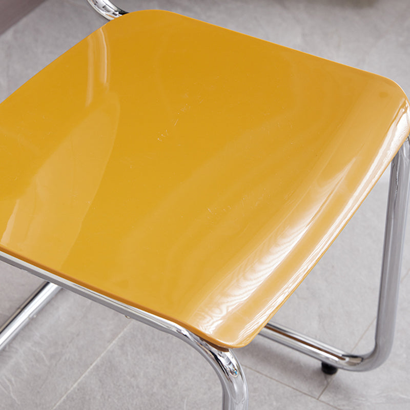 Modern Dining Room Open Back Silver Leg Armless Dining Chair Clearhalo 'Dining Chairs' 'Dining Tables & Seating' 'dining_chair' 'furn' 'furn_dining_chair' 'Furniture' 'Kitchen & Dining Furniture' 7885279