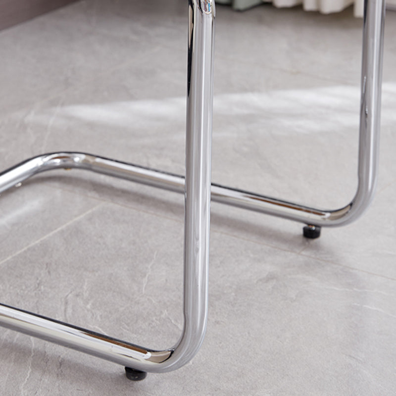 Modern Dining Room Open Back Silver Leg Armless Dining Chair Clearhalo 'Dining Chairs' 'Dining Tables & Seating' 'dining_chair' 'furn' 'furn_dining_chair' 'Furniture' 'Kitchen & Dining Furniture' 7885280