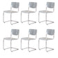 Modern Dining Room Open Back Silver Leg Armless Dining Chair Grey 6 Piece Set Clearhalo 'Dining Chairs' 'Dining Tables & Seating' 'dining_chair' 'furn' 'furn_dining_chair' 'Furniture' 'Kitchen & Dining Furniture' 7885282
