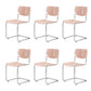 Modern Dining Room Open Back Silver Leg Armless Dining Chair Pink 6 Piece Set Clearhalo 'Dining Chairs' 'Dining Tables & Seating' 'dining_chair' 'furn' 'furn_dining_chair' 'Furniture' 'Kitchen & Dining Furniture' 7885288