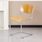 Modern Dining Room Open Back Silver Leg Armless Dining Chair Yellow 1 Piece Clearhalo 'Dining Chairs' 'Dining Tables & Seating' 'dining_chair' 'furn' 'furn_dining_chair' 'Furniture' 'Kitchen & Dining Furniture' 7885290