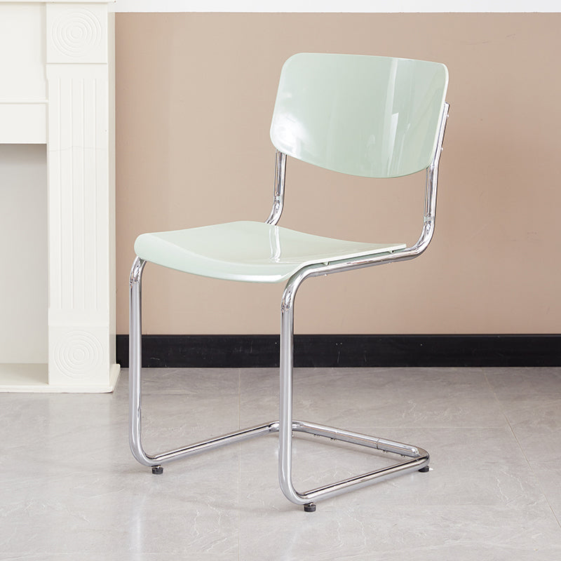 Modern Dining Room Open Back Silver Leg Armless Dining Chair Green 1 Piece Clearhalo 'Dining Chairs' 'Dining Tables & Seating' 'dining_chair' 'furn' 'furn_dining_chair' 'Furniture' 'Kitchen & Dining Furniture' 7885295