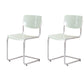 Modern Dining Room Open Back Silver Leg Armless Dining Chair Green 2 Piece Set Clearhalo 'Dining Chairs' 'Dining Tables & Seating' 'dining_chair' 'furn' 'furn_dining_chair' 'Furniture' 'Kitchen & Dining Furniture' 7885296