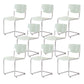 Modern Dining Room Open Back Silver Leg Armless Dining Chair Green 8 Piece Set Clearhalo 'Dining Chairs' 'Dining Tables & Seating' 'dining_chair' 'furn' 'furn_dining_chair' 'Furniture' 'Kitchen & Dining Furniture' 7885299