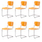 Modern Dining Room Open Back Silver Leg Armless Dining Chair Orange 6 Piece Set Clearhalo 'Dining Chairs' 'Dining Tables & Seating' 'dining_chair' 'furn' 'furn_dining_chair' 'Furniture' 'Kitchen & Dining Furniture' 7885303