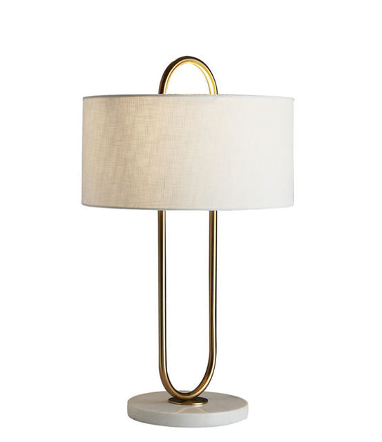 Drum Task Lighting Modernist Fabric 1 Head 13"/15" Wide White Table Lamp with Marble Base Clearhalo 'Lamps' 'Table Lamps' Lighting' 7E03DD6F-025D-4086-9BCE-65435EDE90A3