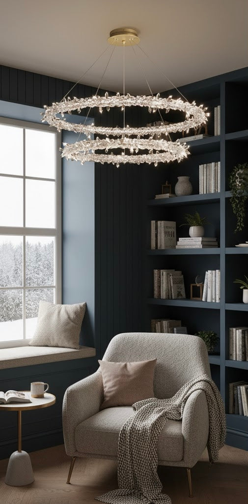 Modern Flower Ring Chandelier Light Fixtures Crystal Hanging Light Kit for Living Room Clearhalo 'Ceiling Lights' 'Chandeliers' 'Clear' 'Industrial' 'Modern Chandeliers' 'Modern' 'Tiffany' 'Traditional Chandeliers' Lighting' FullSizeRender