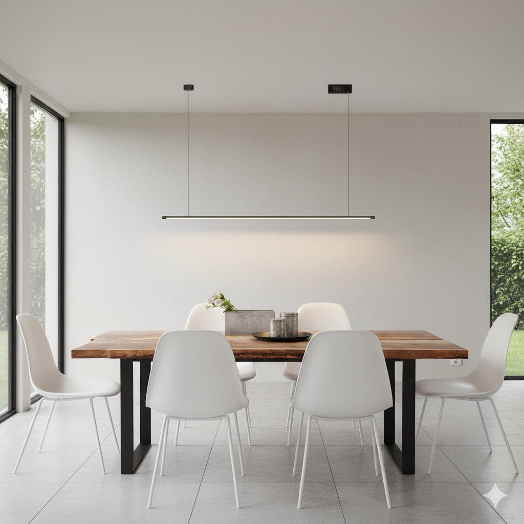 Minimalist Thin Rod LED Pendant Lamp Metal Kitchen Bar Island Ceiling Light in Black Clearhalo 'Ceiling Lights' 'Island Lights' Lighting' IMG-9799