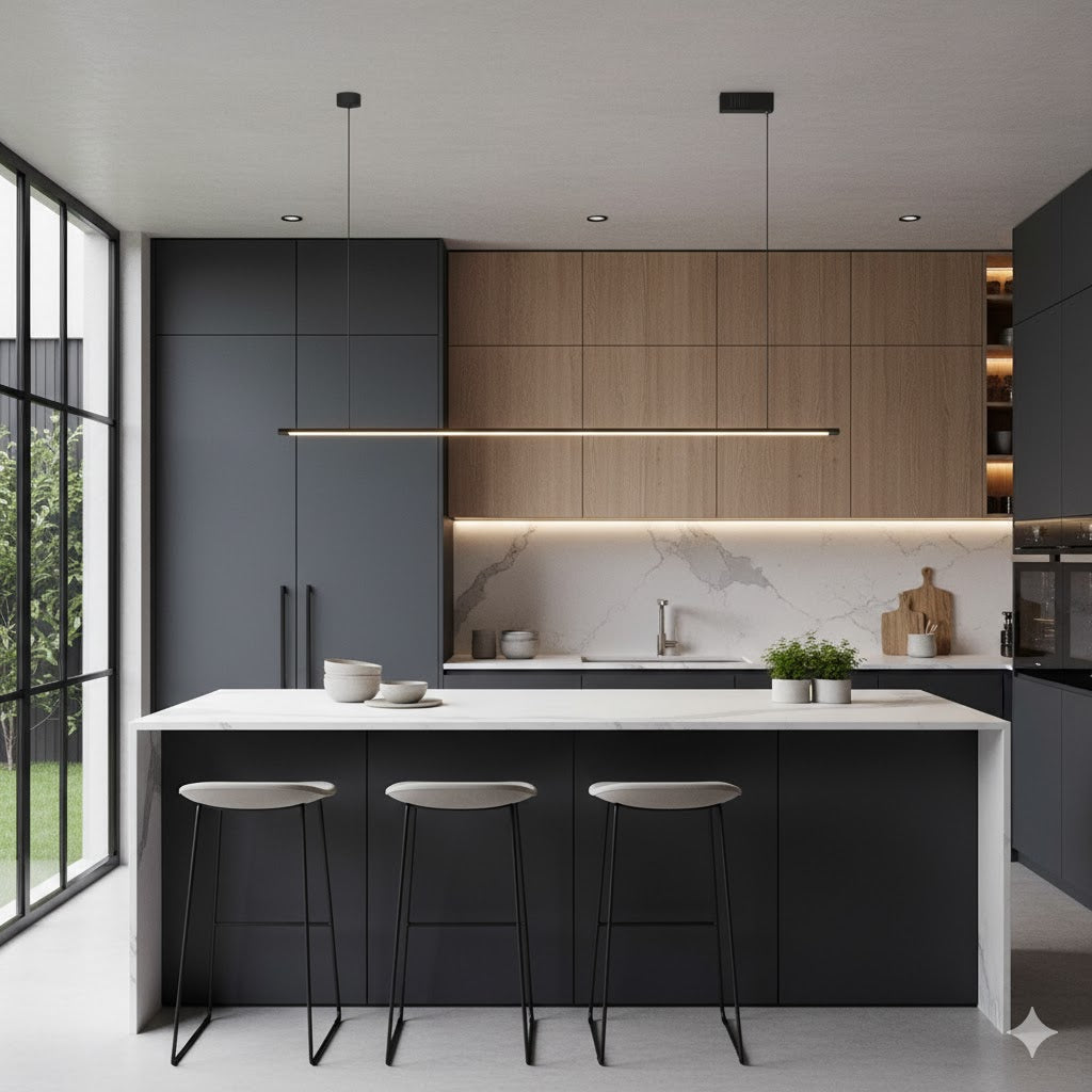 Minimalist Thin Rod LED Pendant Lamp Metal Kitchen Bar Island Ceiling Light in Black Clearhalo 'Ceiling Lights' 'Island Lights' Lighting' IMG-9801