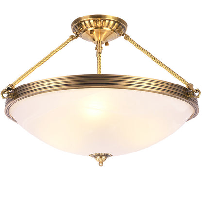 4-Light Opal Glass Hanging Chandelier Traditional Brass Bowl Living Room Pendant Light Fixture, 15"/19" Wide White 15" Clearhalo 'Ceiling Lights' 'Chandeliers' 'Glass shade' 'Glass' Lighting' O1CN010aepbC2Lbh1sXV4fH__2362169711-0-cib