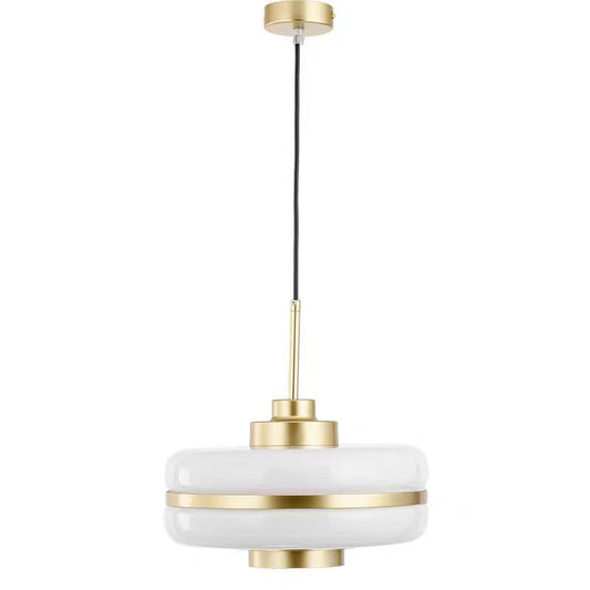 Drum Pendant Light Fixture Postmodern White Glass 1 Light Bedroom Hanging Ceiling Light Clearhalo 'Ceiling Lights' 'Glass shade' 'Glass' 'Modern Pendants' 'Modern' 'Pendant Lights' 'Pendants' Lighting' O1CN016ei8e71RZIZHty2ms__2213034072125-0-cib