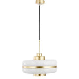 Drum Pendant Light Fixture Postmodern White Glass 1 Light Bedroom Hanging Ceiling Light Clearhalo 'Ceiling Lights' 'Glass shade' 'Glass' 'Modern Pendants' 'Modern' 'Pendant Lights' 'Pendants' Lighting' O1CN016ei8e71RZIZHty2ms__2213034072125-0-cib