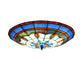 Bowl Flush Ceiling Lights 1 Light Stained Art Glass Mediterranean Flush-Mount Light Fixture Blue 19.5" Clearhalo 'Ceiling Lights' 'Close To Ceiling Lights' 'Close to ceiling' 'Flush mount' Lighting' O1CN01HpcbLv1g4oeIDFm9E__2838214089-0-cib