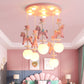 Cartoon LED Ceiling Pendant White Horse Multiple Hanging Light with Metal Shade for Bedroom Clearhalo 'Ceiling Lights' 'Pendant Lights' 'Pendants' Lighting' O1CN01JleqIB1Mg6AvRe4vc__2209117341463-0-cib
