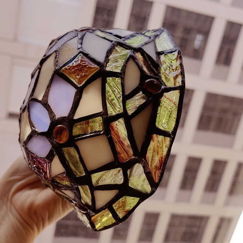 Turtle Night Lighting Mediterranean Stained Art Glass 1 Head Green Table Lamp for Bedroom Clearhalo 'Lamps' 'Table Lamps' Lighting' O1CN01KhPHW21H0MJICrINH__2597960695-0-cib