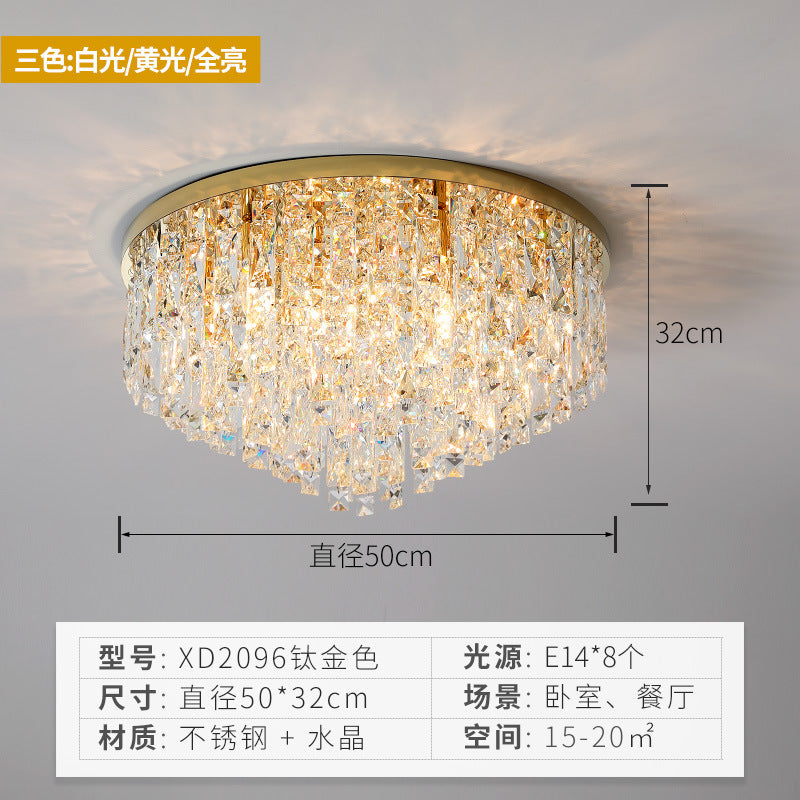 Round Ceiling Light Fixture Modern K9 Crystal Stick Bedroom Flush Mount Lighting Clearhalo 'Ceiling Lights' 'Close To Ceiling Lights' 'Close to ceiling' 'Flush mount' Lighting' O1CN01ke6eFz1yxSc4o26eK__992466645-0-cib