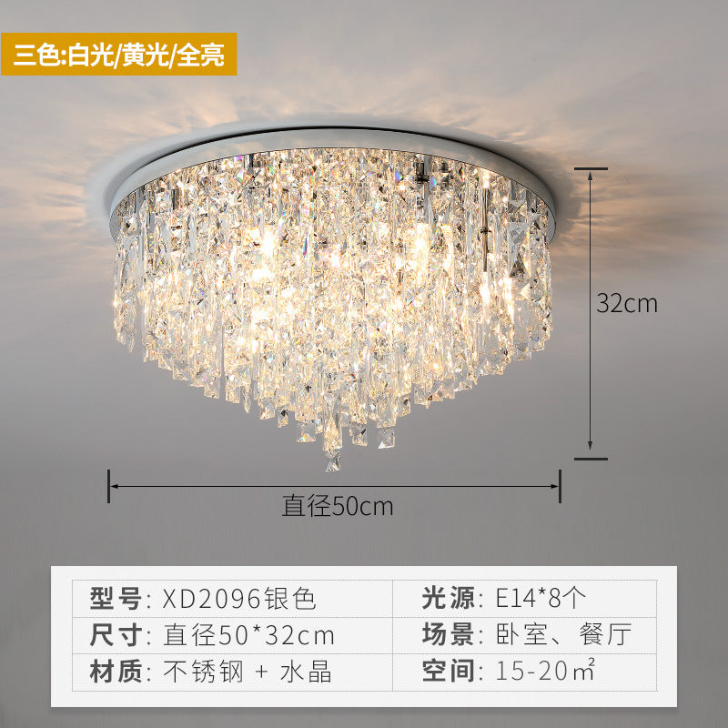 Round Ceiling Light Fixture Modern K9 Crystal Stick Bedroom Flush Mount Lighting Clearhalo 'Ceiling Lights' 'Close To Ceiling Lights' 'Close to ceiling' 'Flush mount' Lighting' O1CN01pN6XDZ1yxSbtG0JRy__992466645-0-cib
