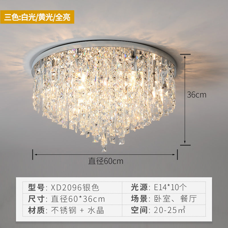 Round Ceiling Light Fixture Modern K9 Crystal Stick Bedroom Flush Mount Lighting Clearhalo 'Ceiling Lights' 'Close To Ceiling Lights' 'Close to ceiling' 'Flush mount' Lighting' O1CN01xKWfjH1yxSbtx1QpR__992466645-0-cib