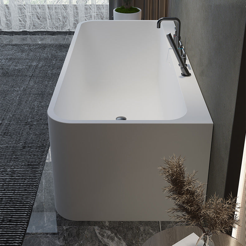 Modern Stone Rectangular Tub Soaking 22.05" Wide Bath with Overflow Trim Bath Clearhalo 'Bathroom Remodel & Bathroom Fixtures' 'Bathtubs' 'Home Improvement' 'home_improvement' 'home_improvement_bathtubs' 'Showers & Bathtubs' O1CN01zjyaiE1OeqJGYvYG9__1679991731-0-cib