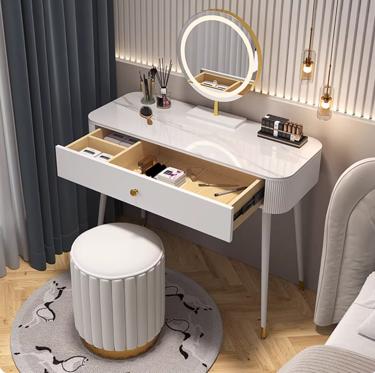 Modern White Solid Wood Makeup Vanity Desk Bedroom Vanity Dressing Table Set Clearhalo 'Bedroom Furniture' 'furn' 'furn_makeup_vanities' 'Furniture' 'Makeup Vanities' 'makeup_vanities' ScreenShot_2026-01-19_155043_655