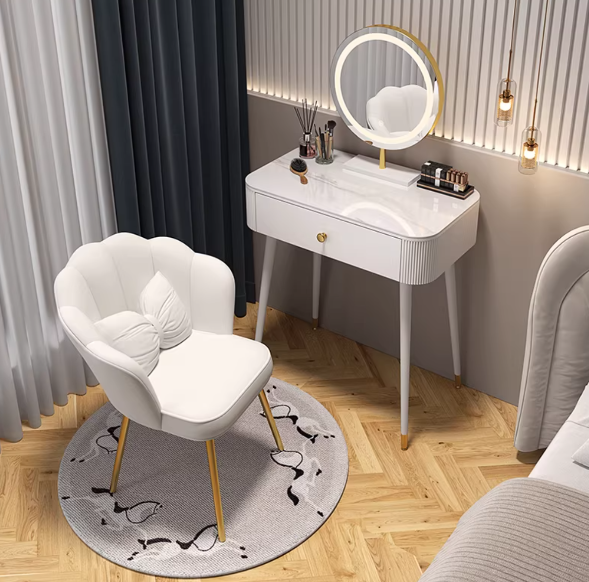 Modern White Solid Wood Makeup Vanity Desk Bedroom Vanity Dressing Table Set Clearhalo 'Bedroom Furniture' 'furn' 'furn_makeup_vanities' 'Furniture' 'Makeup Vanities' 'makeup_vanities' ScreenShot_2026-01-19_155102_765