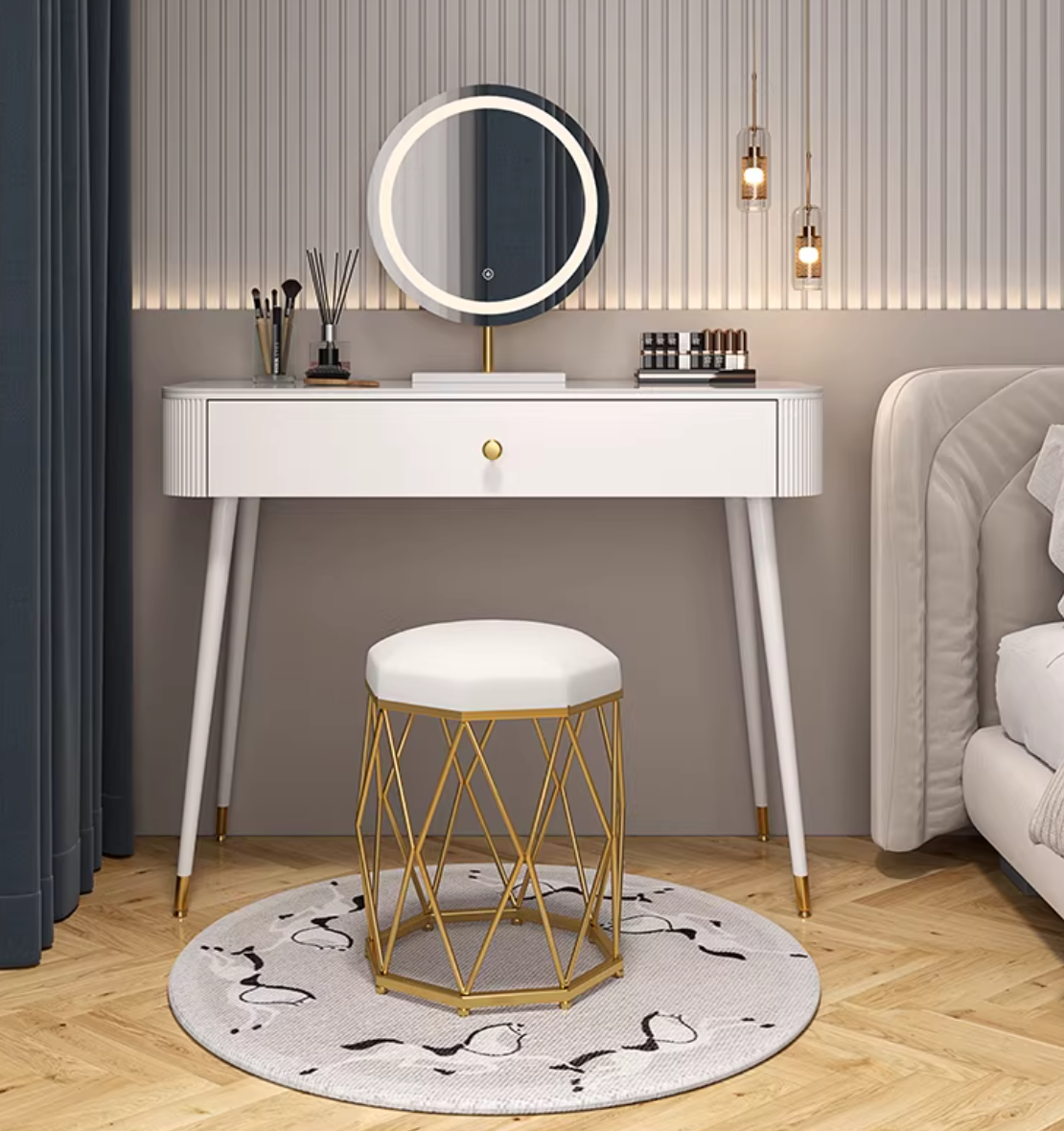 Modern White Solid Wood Makeup Vanity Desk Bedroom Vanity Dressing Table Set Clearhalo 'Bedroom Furniture' 'furn' 'furn_makeup_vanities' 'Furniture' 'Makeup Vanities' 'makeup_vanities' ScreenShot_2026-01-19_155110_589