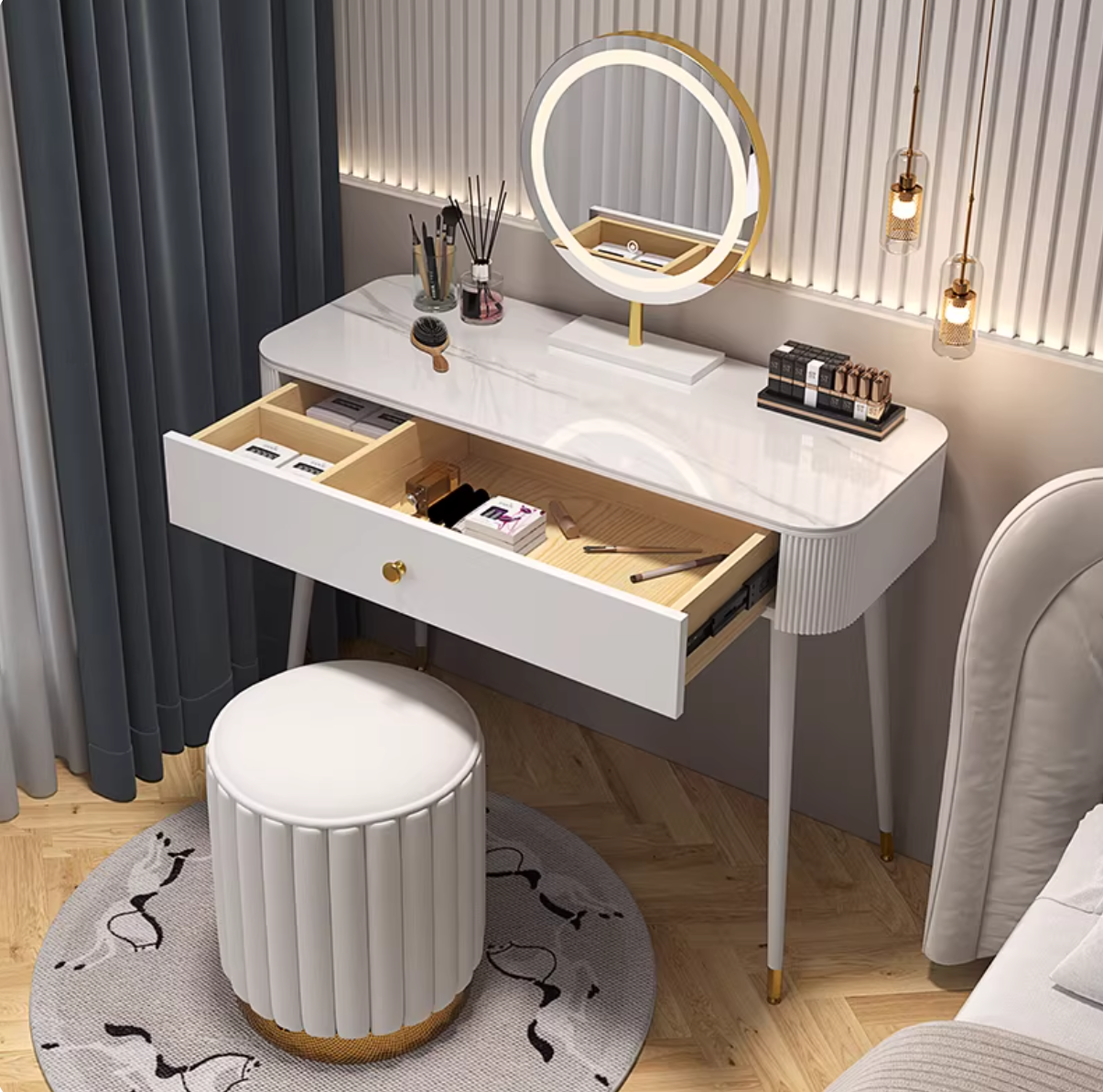 Modern White Solid Wood Makeup Vanity Desk Bedroom Vanity Dressing Table Set Clearhalo 'Bedroom Furniture' 'furn' 'furn_makeup_vanities' 'Furniture' 'Makeup Vanities' 'makeup_vanities' ScreenShot_2026-01-19_155119_400